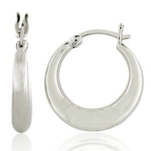   Sterling Silver Classic High Polished Tapered Hoop Earrings Jewelry