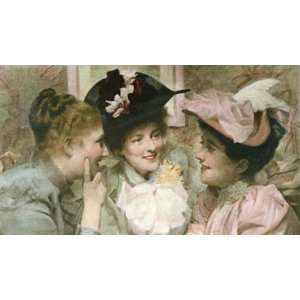  Mischief Three Girls Heads Etching Kennington, Thomas 