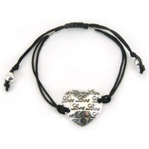  4030232 Christian Love Heart Pull String Bracelet Jewelry