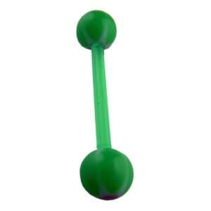   Acrylic Tongue Ring   Green Straight Barbell Tongue Ring Toys & Games
