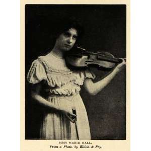  1906 Print English Violinist Marie Hall Portrait Violin 
