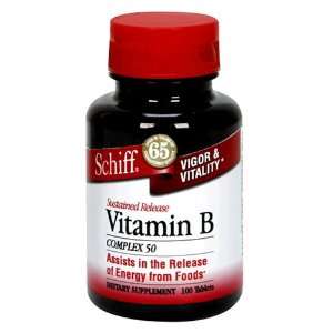  Schiff Vitamin B, Complex 50, Tablets, 100 tablets Health 