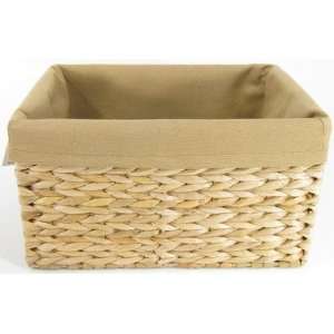  Wicker basket storage rect. lined md