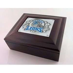  NFL Detroit Lions Wood Collectors Box with Logo Sports 